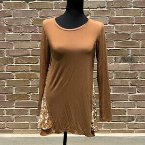 Burnout Velvet, gold Fairy, goblincore, Boho tunic, LOGO by Lori Goldstein, XS